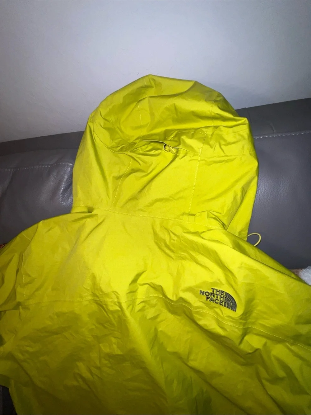 The North Face Bright Neon Yellow Hooded Rain Shell